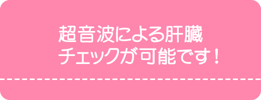 超音波による肝臓チェックが可能です。